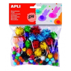 pompons brillant assortiment 78 pieces