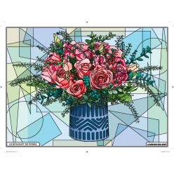 tableau velours a colorier le bouquet de roses