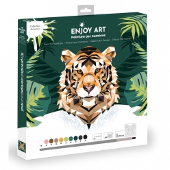enjoy art  peinture par numeros 30x30cm tigre