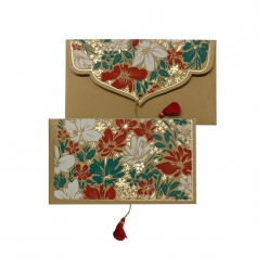 carterie bouquet kraft rouge vert et dore