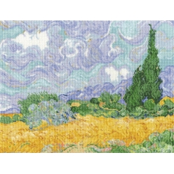 kit point de croix champs de ble avec cypres van gogh national gallery