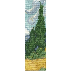 kit point de croix marque pages champs de cypres de van gogh