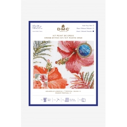 kit point de croix aquarelle ibiscus