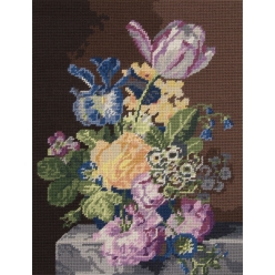 canevas penelope imprime roses 40 x 50 cm
