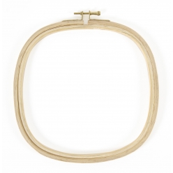 tambour a broder en bois carre 21 x 21 cm