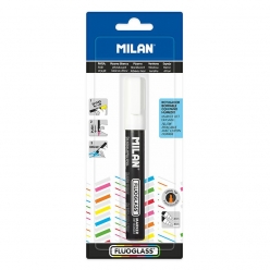 marqueur fluoglass pointe biseautee 2 4mm blanc
