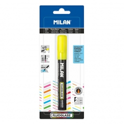 marqueur fluoglass pointe biseautee 2 4mm jaune