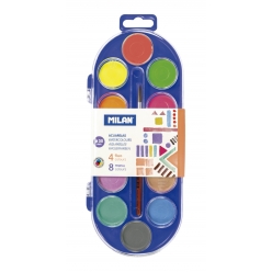 peinture a l eau 12 pastilles o 30 mm couleurs fluo et metallisees avec pinceau
