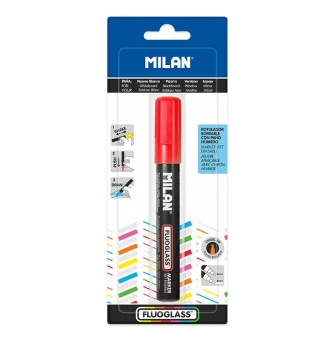 marqueur fluoglass pointe biseautee 2 4mm rouge