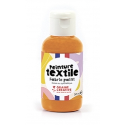 peinture textile orange 50 ml