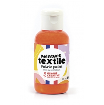 peinture textile orange fluo 50 ml