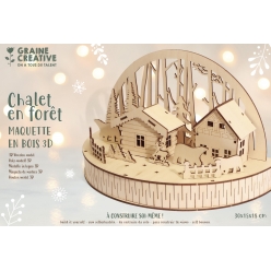 maquette en bois noel decor village chalet en foret