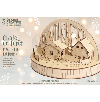 maquette en bois noel decor village chalet en foret