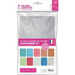 plaques de texture fimo n1 10 pieces