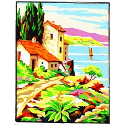 kit canevas bord de mer 20x25cm