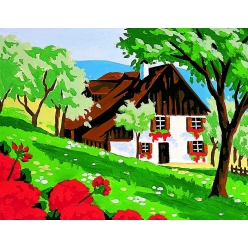 kit canevas a la campagne 20x25cm