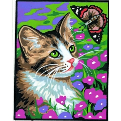 kit canevas chat 20x25cm