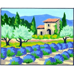 kit canevas blanc lavande 20x25cm