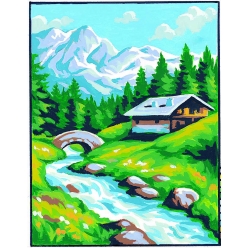 kit canevas le chalet 20x25cm