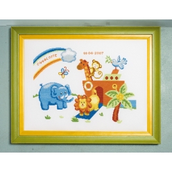 kit a broder point de croix tableau naissance arche de noe
