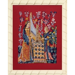 kit a broder point de croix dame a la licorne l ouie