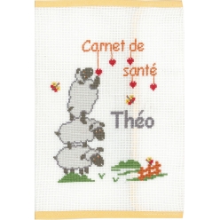 kit a broder protege carnet de sante point de croix moutons