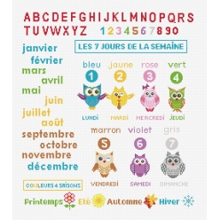 kit a broder au point de croix apprendre les jours