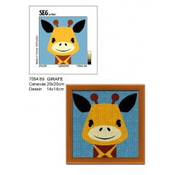 kit canevas soudan girafe 20x20cm