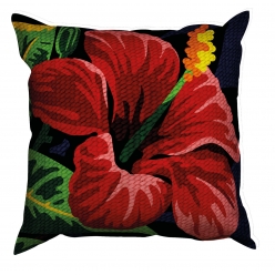 kit coussin canevas hibiscus