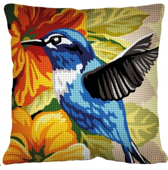 kit coussin canevas colibri