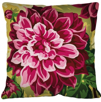 kit coussin canevas dahlia