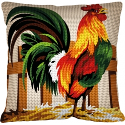 kit coussin point de croix coq
