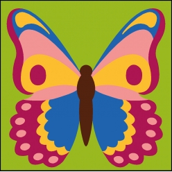kit canevas soudan papillon 20x20 cm