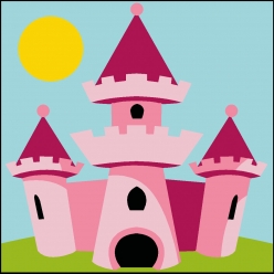 kit canevas soudan chateau de princesse 20x20 cm