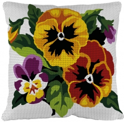 kit coussin canevas pensees