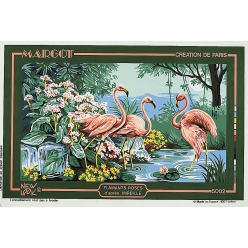 canevas penelope antique flamants roses 45x65cm