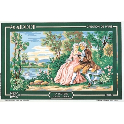 canevas penelope antique la lecture 45x65cm