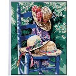 canevas penelope antique la chaise aux chapeaux 50x65cm