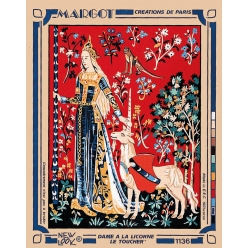canevas penelope antique dame a la licorne le toucher 40x50cm