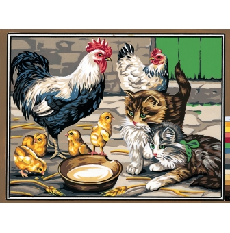 canevas penelope antique les petits curieux 40x50cm