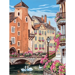 canevas penelope antique au fil de l eau 40x50cm