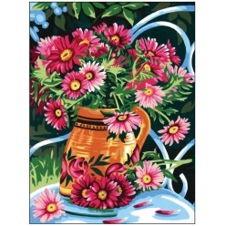 canevas penelope antique bouquet d ete 40x50cm