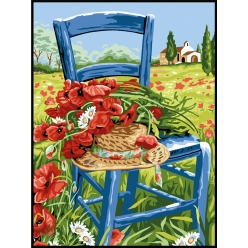 canevas penelope antique les coquelicots 40x50cm