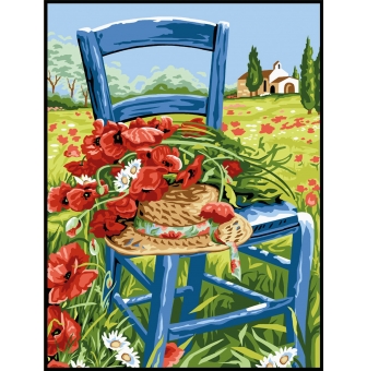 canevas penelope antique les coquelicots 40x50cm