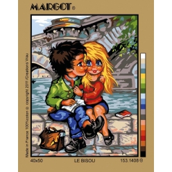 canevas penelope antique le bisou 40x50cm
