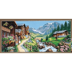 canevas penelope antique paysage alpin 65x130cm