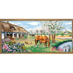 canevas penelope antique le bocage fleuri 65x130cm