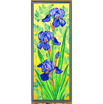 canevas penelope antique les iris mauves 25x60cm