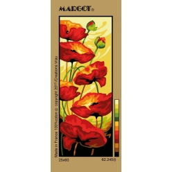 canevas penelope antique coquelicots au vent 25x60cm