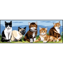 canevas penelope antique les chatons 25x60cm